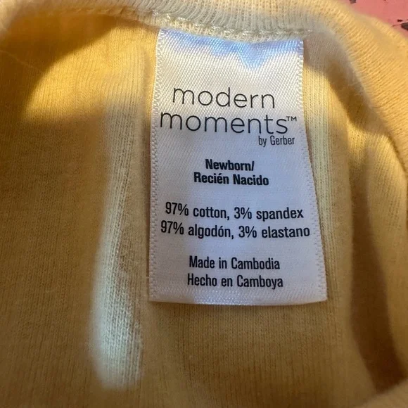 LOT of 2 white & yellow MODERN MOMENTS sleeper/sets sz NB - Gender Neutral - Picture 6 of 7